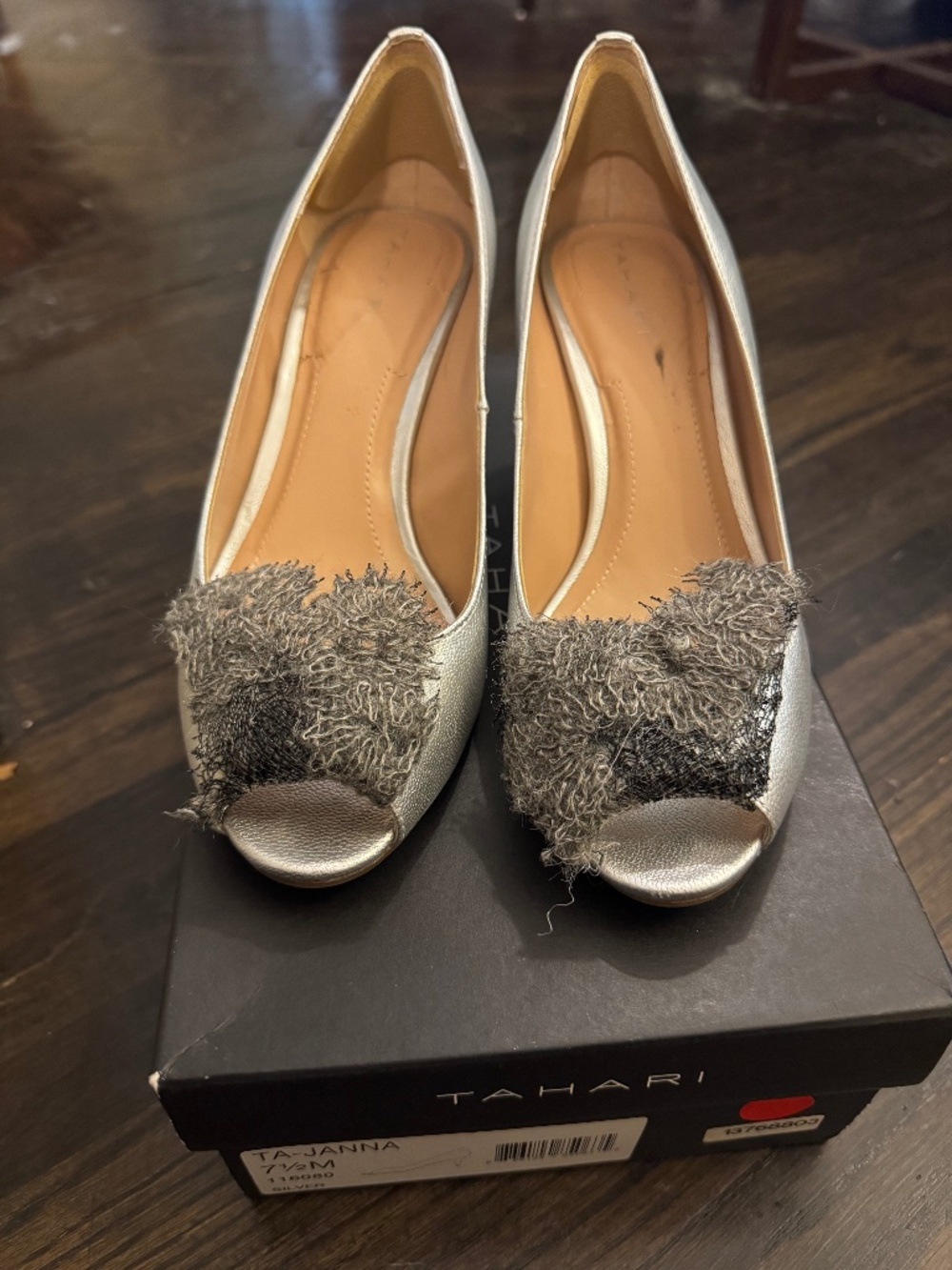 Vintage Tahari Silver Pumps